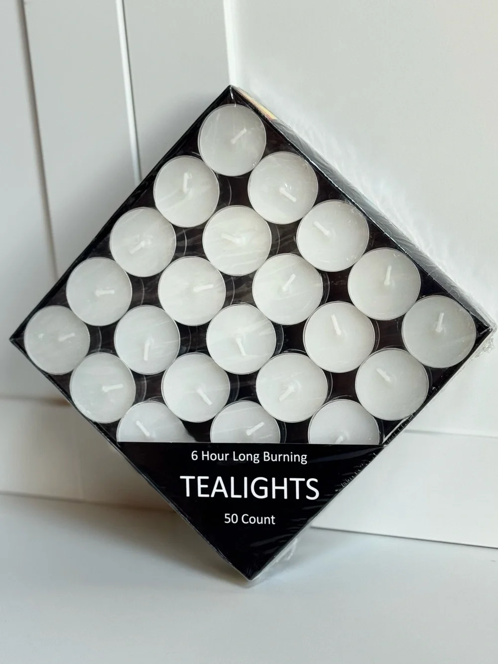 CandleFX 50-Count White 6 Hour Long-Burning Unscented Tealight Candles